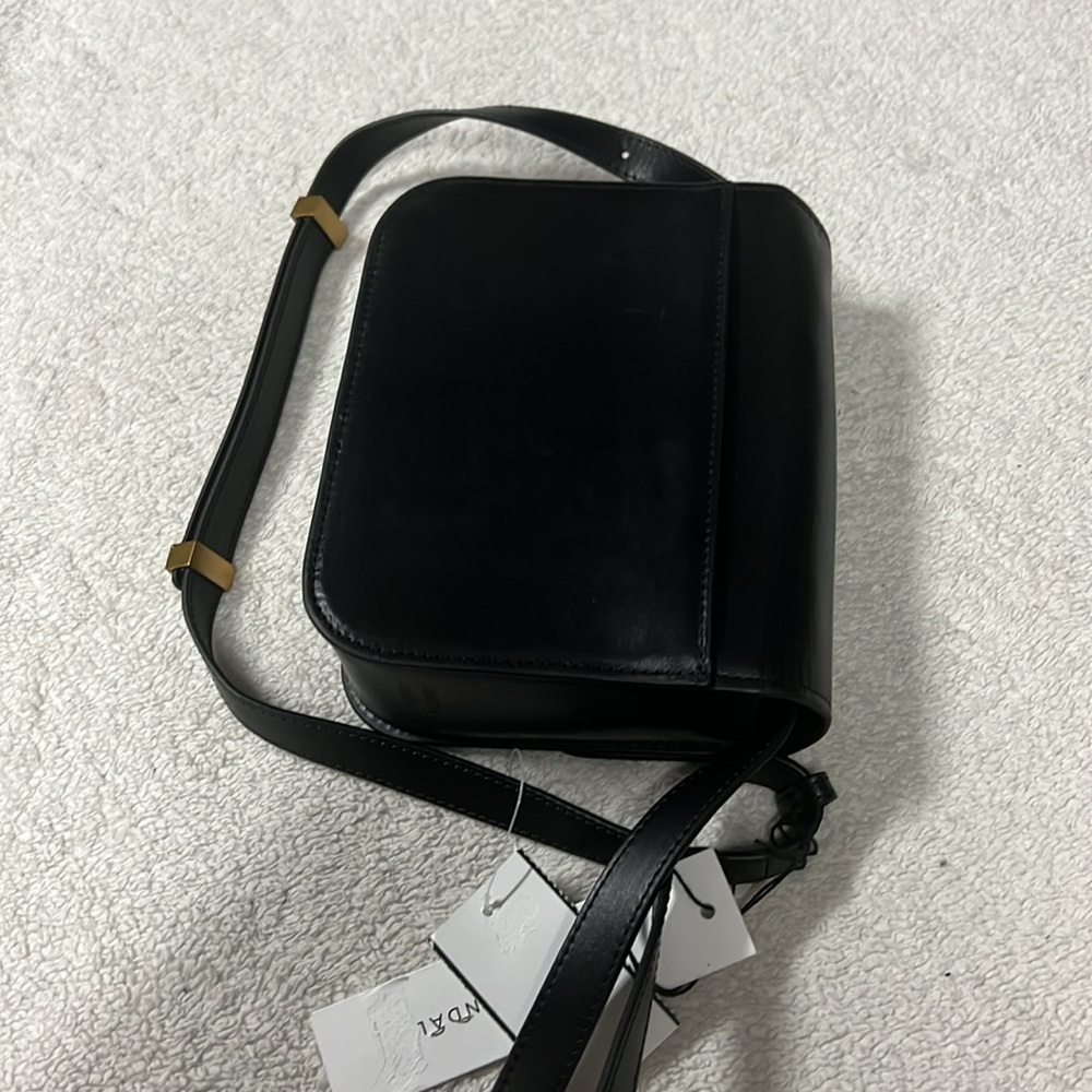 Loeffler Randall Black Leather Crossbody with Gold Tone Hardware - Picture 6 of 11